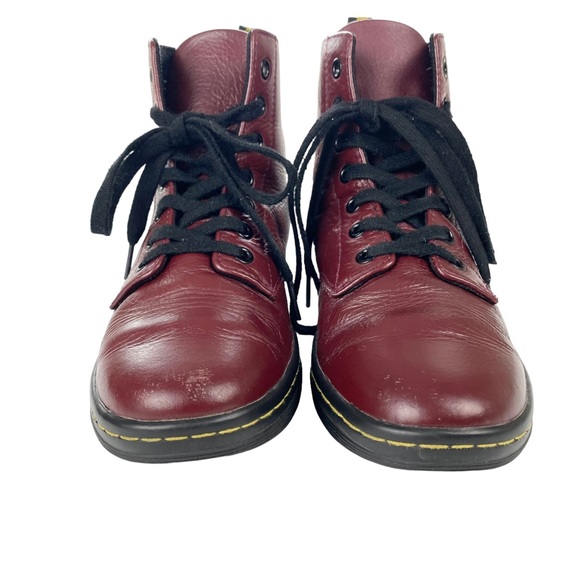 Dr. Martens Leyton Oxblood Red Boots Sz 7 Leather High Top - Picture 3 of 14